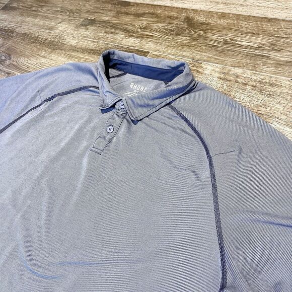 Rhone Polo Shirt Mens 2XL Gray Delta Pique Golf Performance Collar XXL - Picture 1 of 12